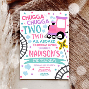 3 Editable Chugga Chugga Two Two Train Birthday Invite Chugga Chugga Choo Choo Party Two Two Train Party Invite Instant Download TC 1