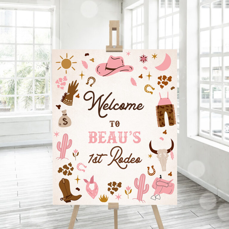 3 Editable Cowgirl Birthday Party Welcome Sign Wild West Cowgirl Rodeo Birthday Party Southwestern Ranch Birthday Decor Instant Download U8 1