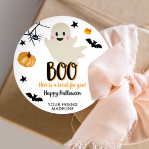 3 Editable Halloween Favor Tags Boo Gift Tags Costume Trick Or Treat Sticker Birthday Party Download Printable Template Corjl 0418 0261 1