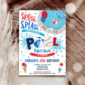 3 Editable Soccer Pool Party Invitation Sports Summer Pool Party Sports Pool BBQ Birthday Party Pool Party Birthday