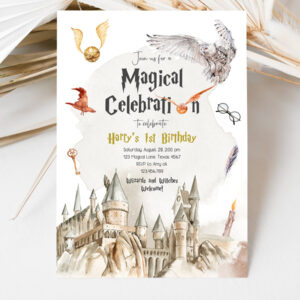 3 Editable Wizard Birthday Invitation Magical Wizardry School Birthday Witches Wizard Magical Birthday Download Printable Template Corjl 0440 1