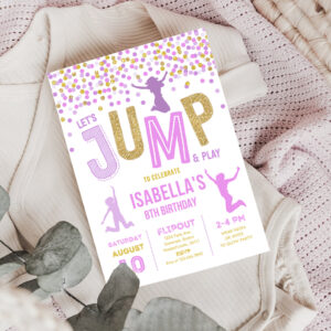 3 Jump Invitation Jump Birthday Invite Trampoline Party Bounce House Party Jump Party Lets Jump Party 1