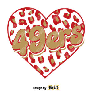 49Ers Heart Leopard SVG Digital Download 0