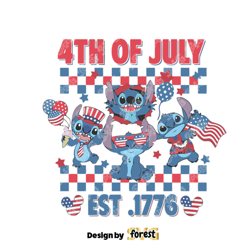 4th Of July Est 1776 Patriotic Stitch SVG