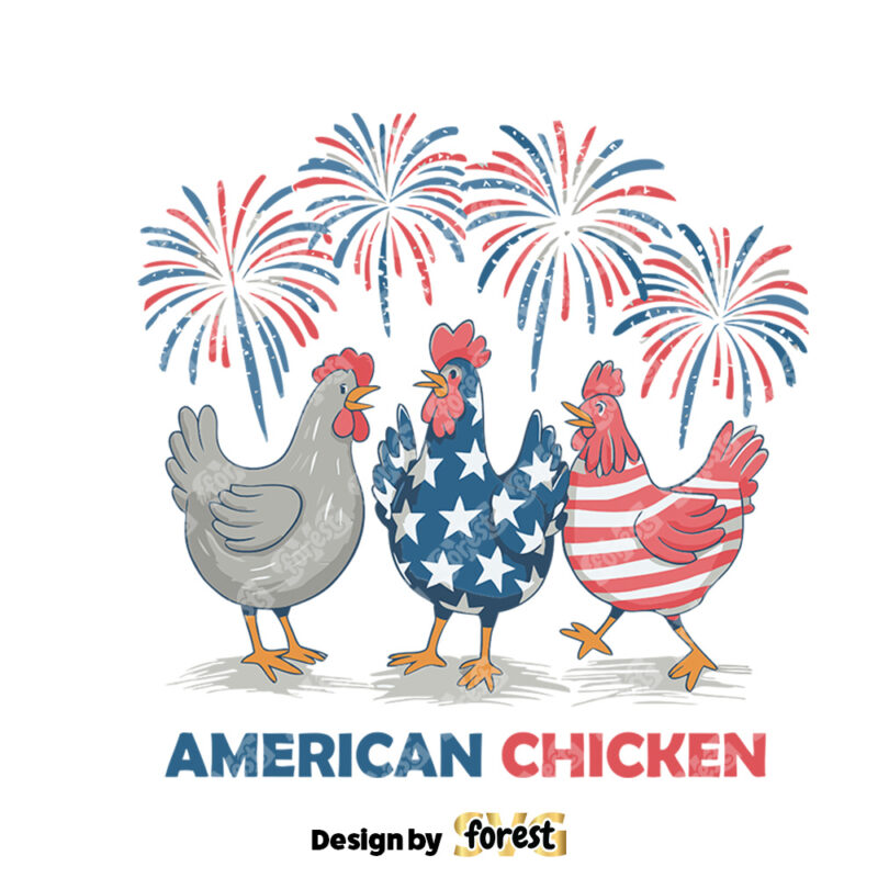 American Chicken Funny 4th Of July SVG