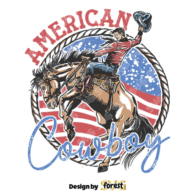 American Cowboy SVG Vector Design 4th Of July Vector Western Shirt SVG