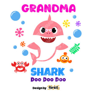 Baby Shark SVG Grandma Shark Cricut SVG Grandma Shark Clipart File 0