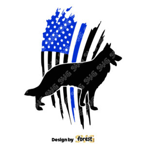 Back The Blue Clipart Us Flag Military Police K9 Dog SVG 0