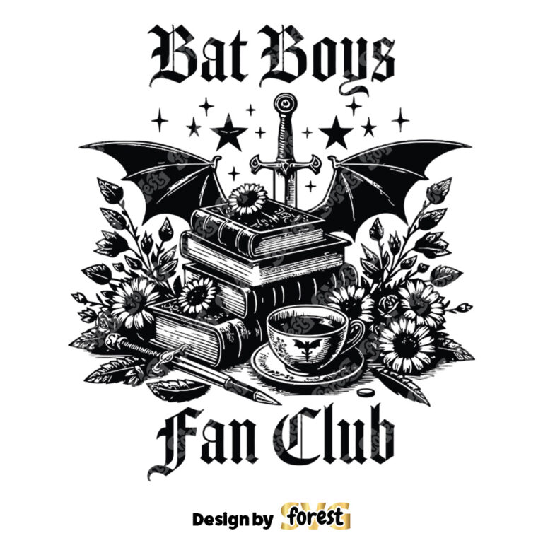 Bat Boys Fan Club SVG Acotar SVG Vintage Retro Bookish SVG Book Reader Book Lover Fantasy SVG Vintage SVG