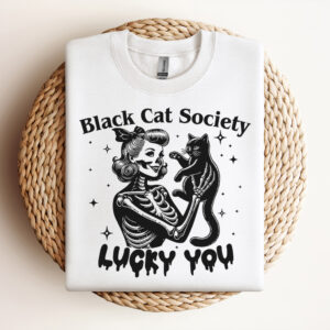 Black Cat Lucky You SVG Halloween SVG Skeleton SVG Witch SVG Design
