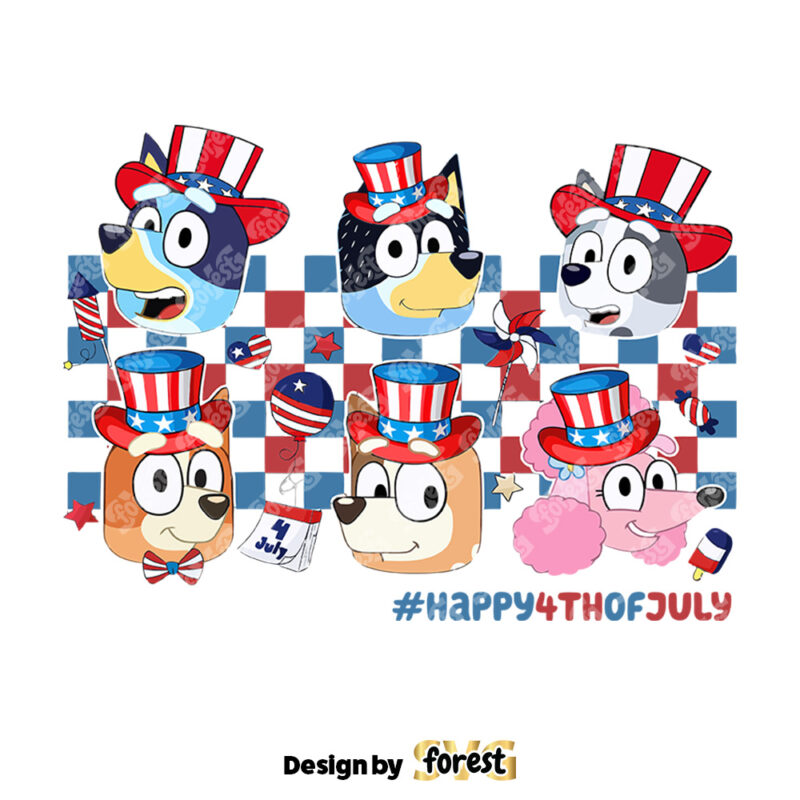 Bluey Friends Happy 4Th Of July PNG 4Th Of July PNG Bluey 4Th Of July PNG Bluey PNG Patriotic PNG 0