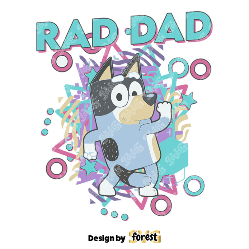 Bluey Rad Dad Fathers Day SVG