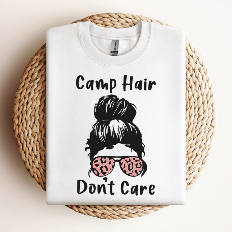 Camp Hair Dont Care SVG Camp SVG Camping Life SVG Messy Bun SVG Momlife Camping SVG 2