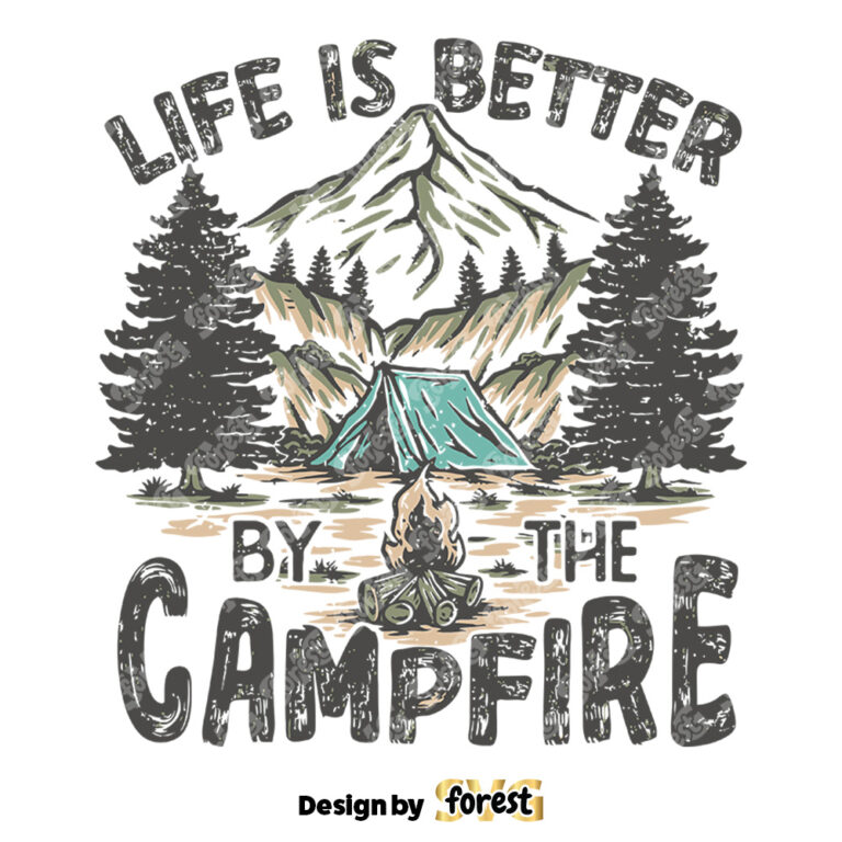 Camping Vector SVG Live Is Better By the Campfire SVG Camping Shirt SVG Retro Camping Design