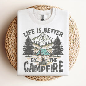 Camping Vector SVG Live Is Better By the Campfire SVG Camping Shirt SVG Retro Camping Design Design