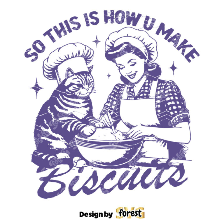 Cat Biscuits SVG File Trendy Vintage Retro Cat Lover Design For Graphic Tees Tote Bags Stickers