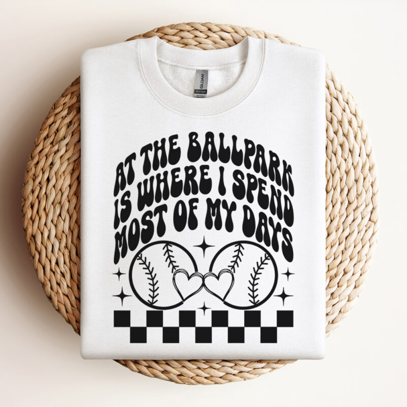 Checkered At the Ballpark Is Where I Spend Most Of My Days SVG Baseball Mama SVG Baseball SVG Game Day SVG Design
