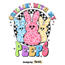 Chillin With My Peeps SVG Easter SVG Easter Bunny SVG Easter Shirt SVG Retro Easter SVG