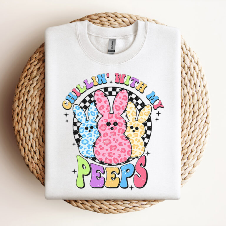 Chillin With My Peeps SVG Easter SVG Easter Bunny SVG Easter Shirt SVG Retro Easter SVG Design