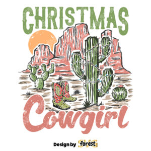 Christmas Cowgirl SVG Retro Christmas Design SVG Country Girl SVG Western Christmas Design SVG