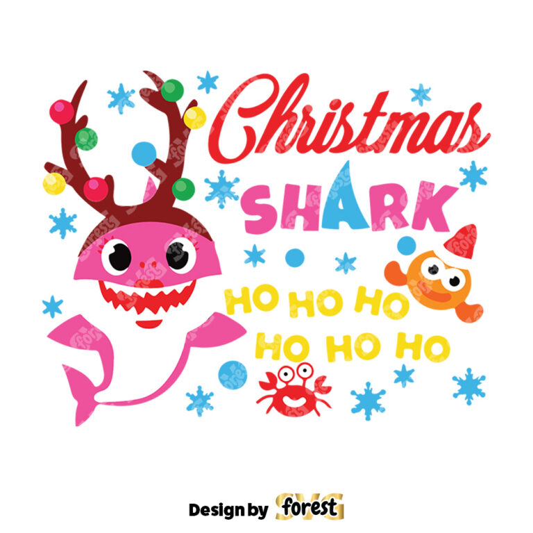 Christmas Shark SVG Baby Shark SVG Shark Reindeer SVG 0