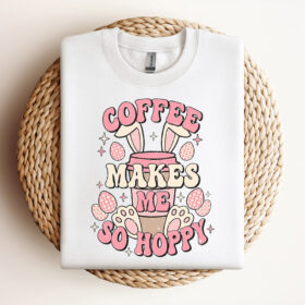 Coffee Makes Me So Hoppy SVG Easter SVG Easter Bunny SVG Easter Shirt SVG Retro Easter SVG Design