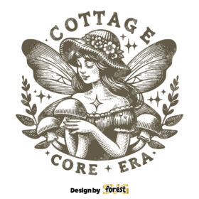 Cottage Core Era SVG Fairy Girl SVG Cut File Mushroom Cottage Core Mushroom SVG Vintage SVG