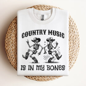 Country Music Is In My Bones SVG Cut File Skeleton Cowboy SVG Cowboy Western SVG Vintage SVG Design