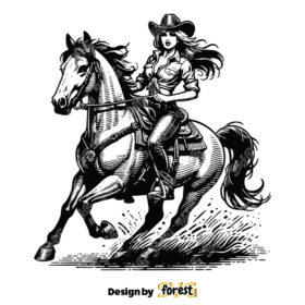 Cowgirl Horse SVG Cut File Cowgirl SVG Cowboy Western SVG Vintage SVG