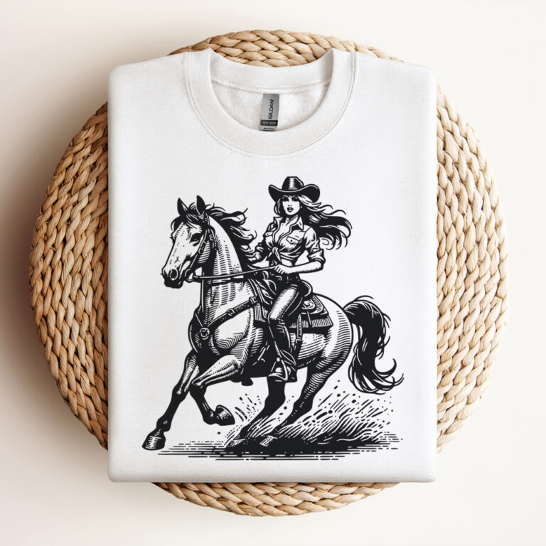 Cowgirl Horse SVG Cut File Cowgirl SVG Cowboy Western SVG Vintage SVG Design