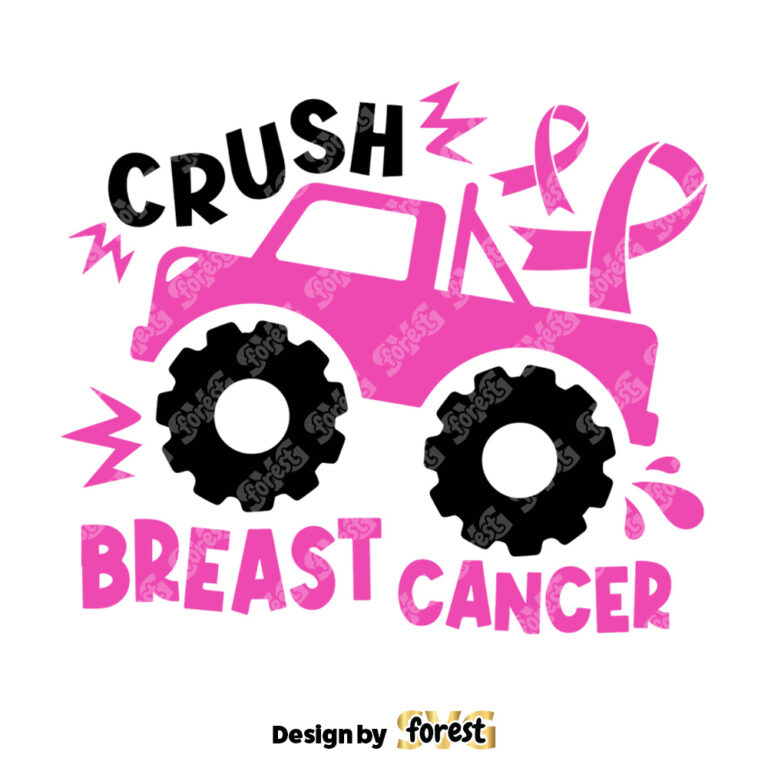 Crush Breast Cancer Truck SVG Breast Cancer Awareness SVG 0