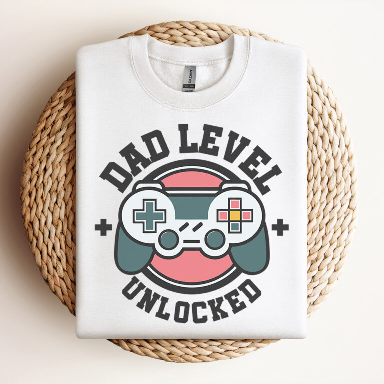 Dad Level Unlocked Funny Gamer Dad SVG Design