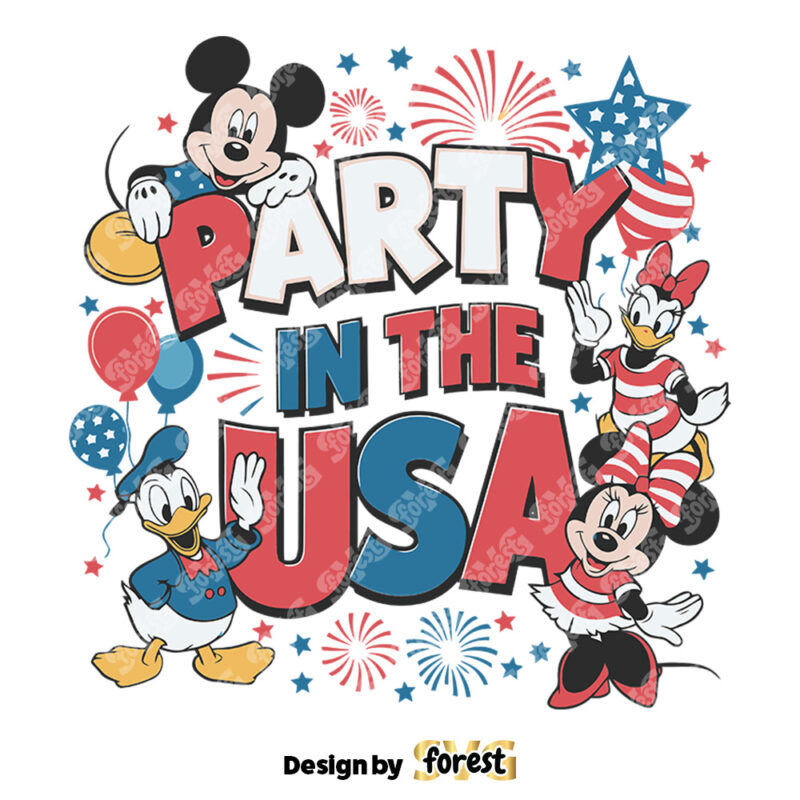 Disney Party In the USA Patriotic Day SVG