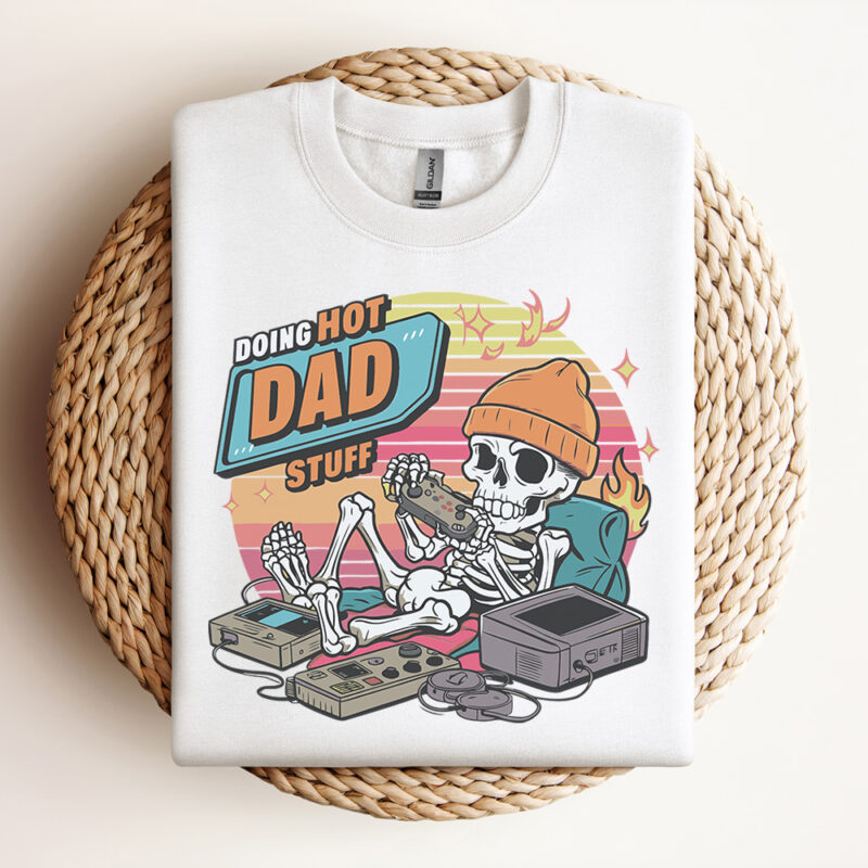 Doing Hot Dad Stuff Funny Fathers Day SVG Design