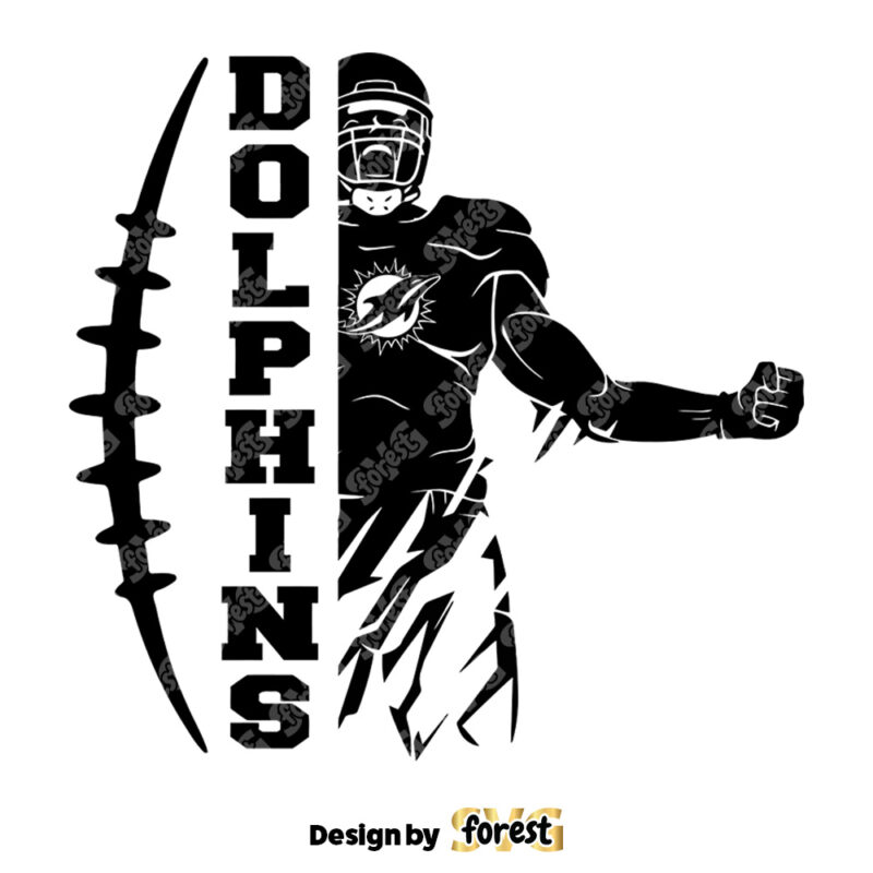 Dolphins Football Player SVG Digital Download 0