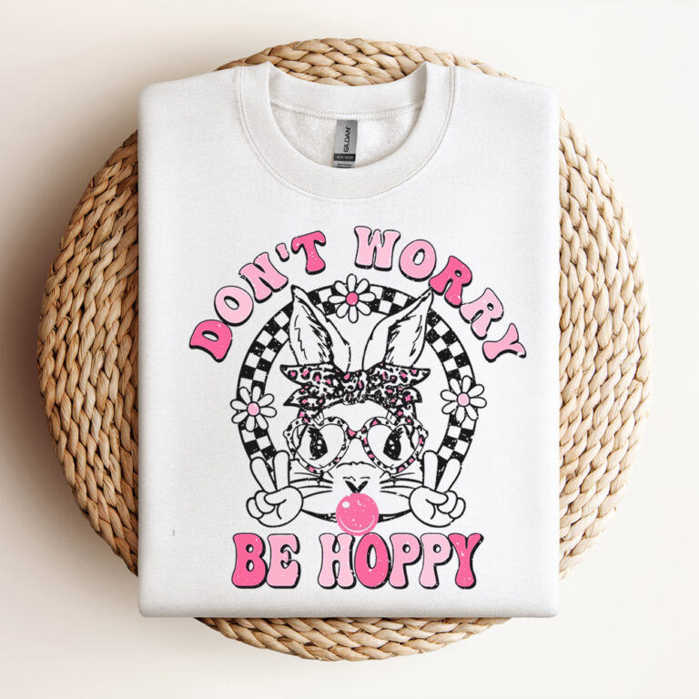 Dont Worry Be Hoppy SVG Easter SVG Easter Bunny SVG Cute Easter SVG Retro Easter SVG Easter Shirt Design