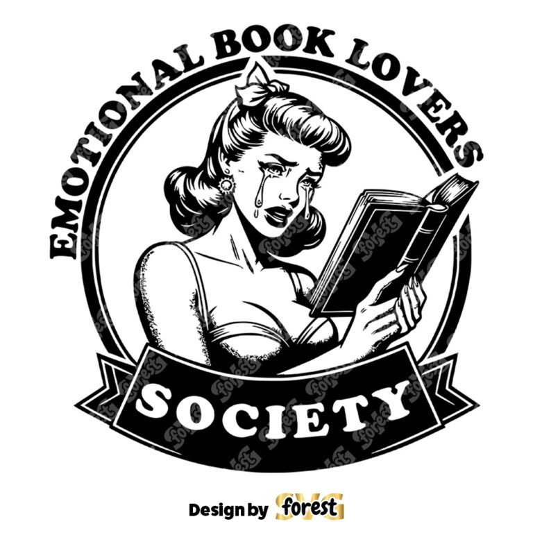 Emotional Book Lovers Society SVG Trendy Bookish SVG Pin Up Aesthetic SVG Bookish SVG Vintage SVG