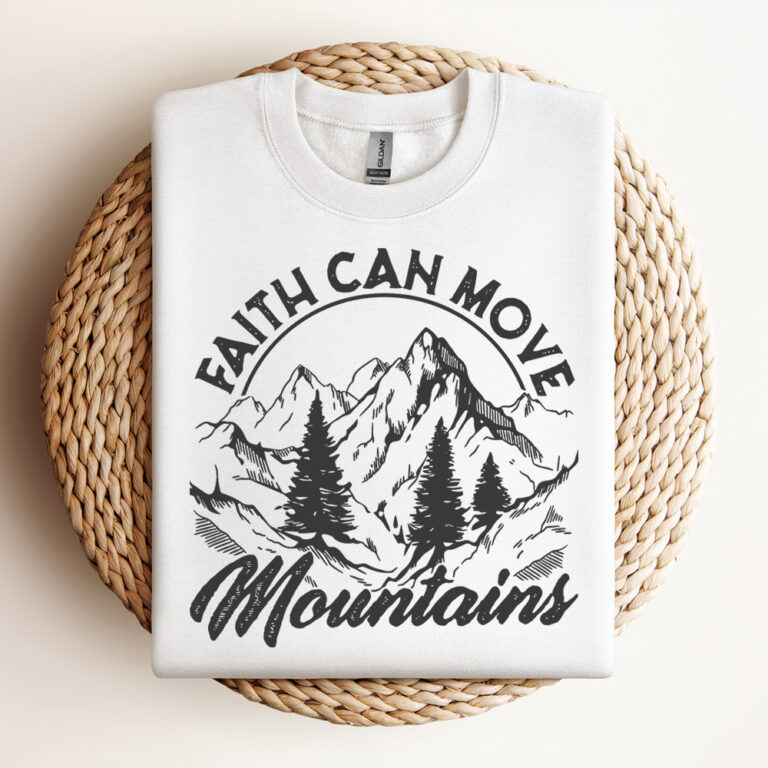 Faith Can Move Mountains SVG Retro Shirt Design SVG Christian Shirt Print SVG Design