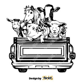 Farm Animals In Truck SVG Farmhouse SVG Vintage Farm SVG