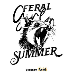 Feral Girl Summer Opossum SVG Summer SVG Retro Summer SVG Hello Summer Feral Girl SVG Opossum SVG