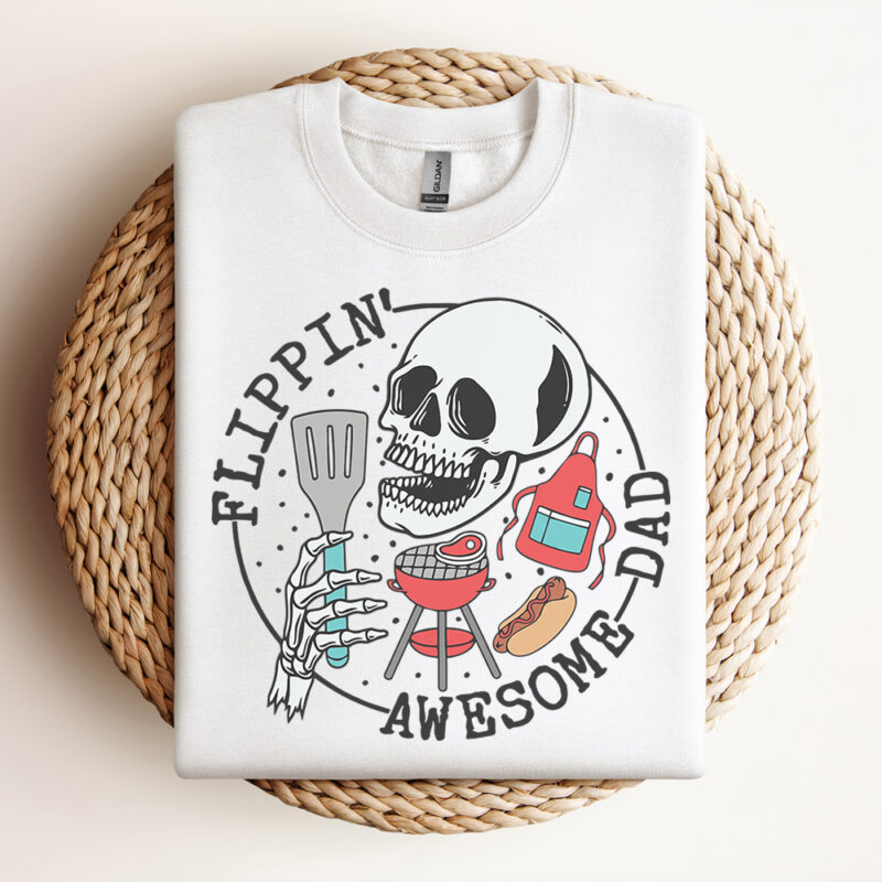 Flippin Awesome Dad Skeleton Father SVG Design