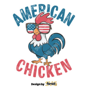 Funny American Chicken Patriotic Rooster SVG