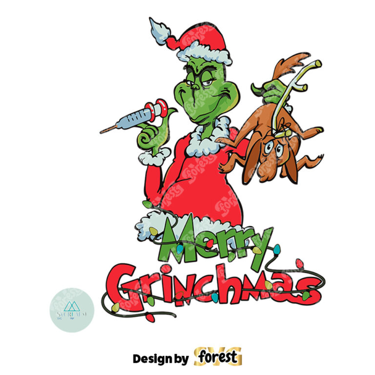 Funny Merry Grinchmas Nurse SVG