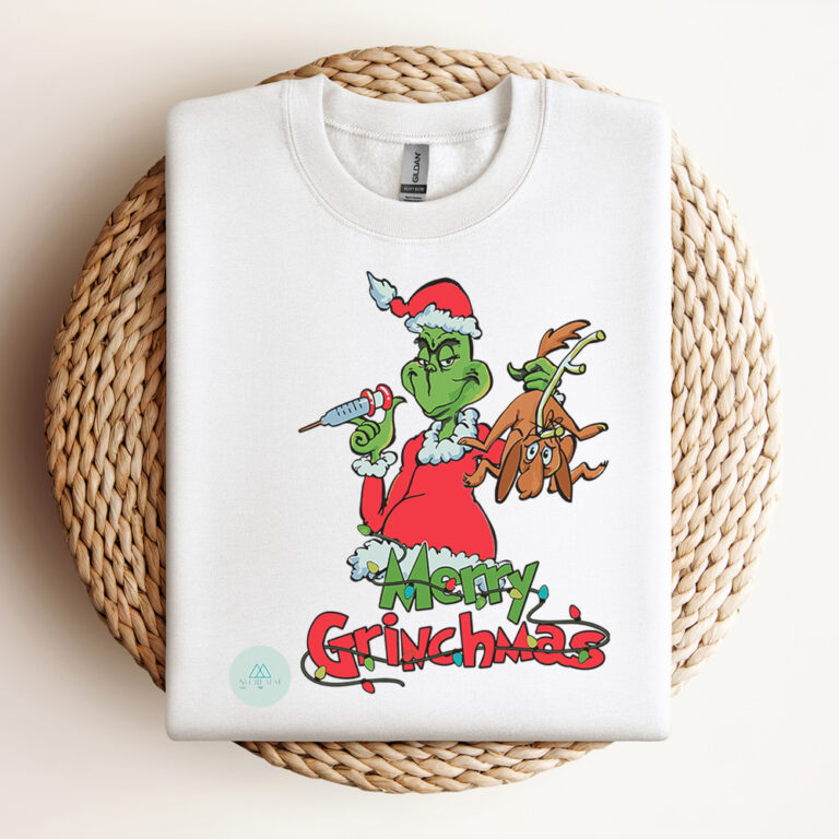 Funny Merry Grinchmas Nurse SVG Design