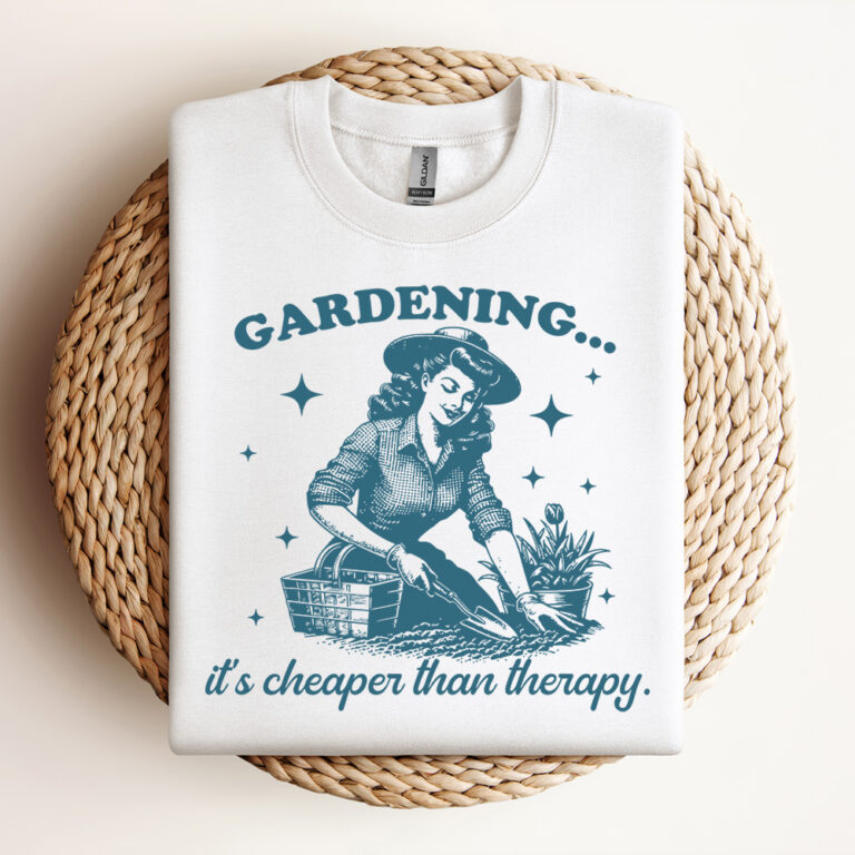 Gardening ItS Cheaper than therapy SVG Gardening SVG Digital Design For T Shirts Stickers Tote Bags Vintage SVG Design