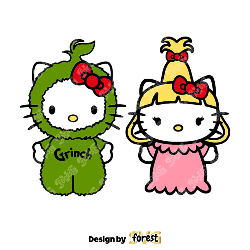 Grinch Cindylou Christmas Hello Kitty SVG 0