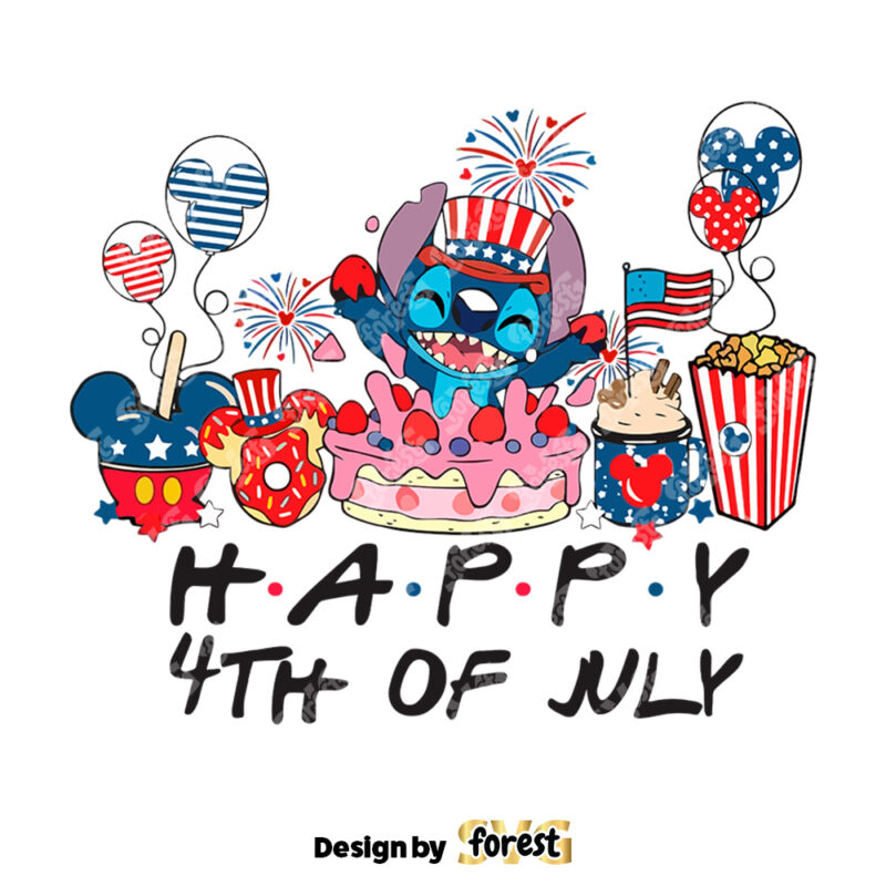 Groovy Stitch Happy 4Th Of July SVG 0