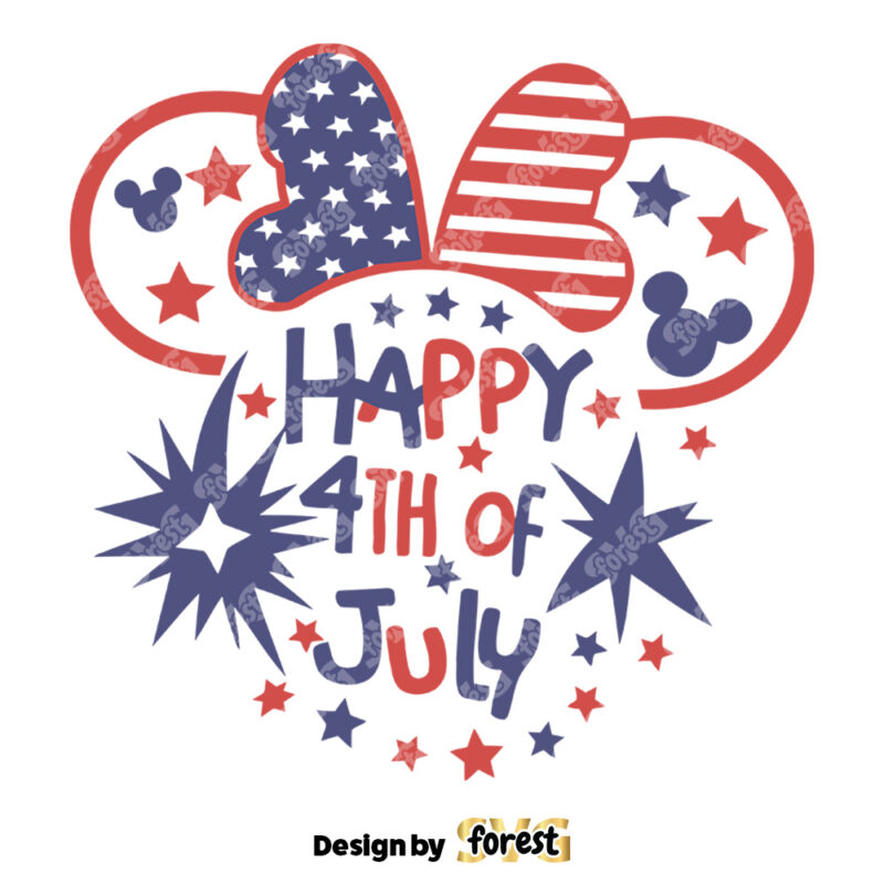 Happy 4th Of July Minnie Ears SVG
