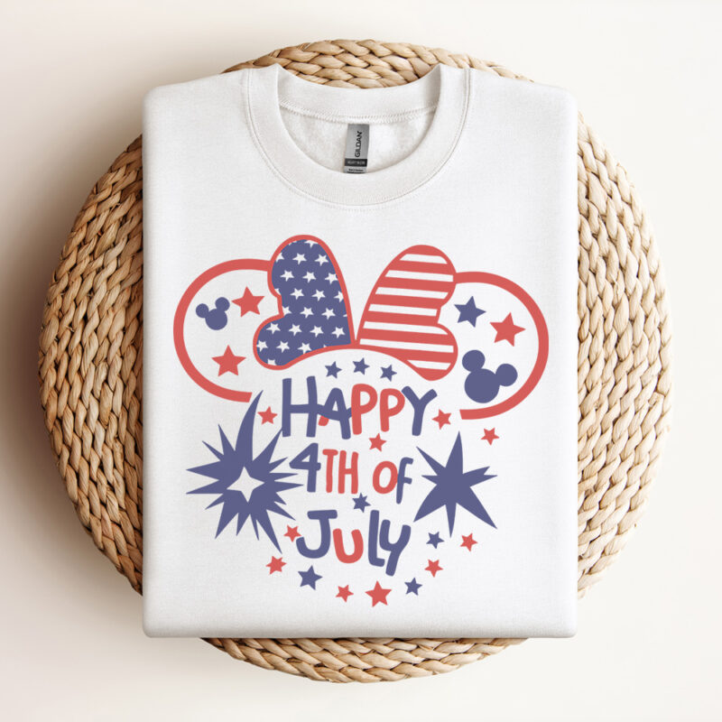 Happy 4th Of July Minnie Ears SVG Design