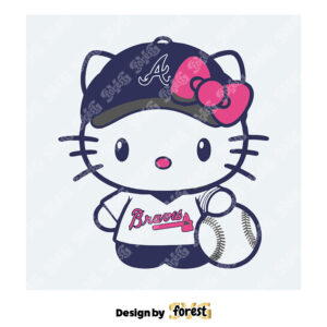 Hello Kitty Atlanta Braves Baseball SVG